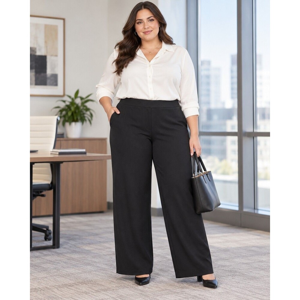 Classic Career Black Stretch Dress Pants Grace Dane Lewis Women's 1X